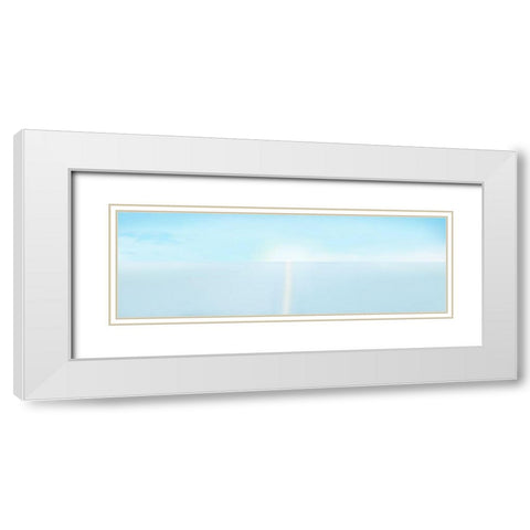 Beachscape Panorama IV White Modern Wood Framed Art Print with Double Matting by McLoughlin, James