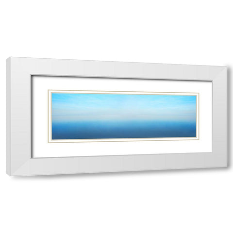Beachscape Panorama V White Modern Wood Framed Art Print with Double Matting by McLoughlin, James