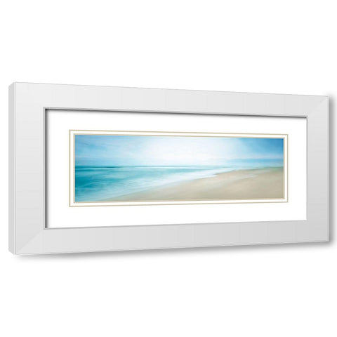 Beachscape Panorama VIII White Modern Wood Framed Art Print with Double Matting by McLoughlin, James