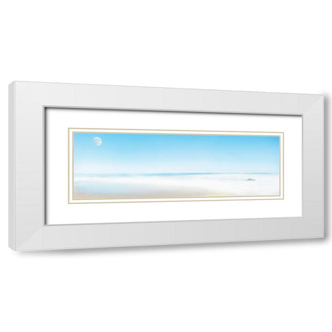 Beachscape Panorama X White Modern Wood Framed Art Print with Double Matting by McLoughlin, James