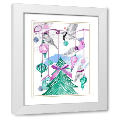 December Tree I White Modern Wood Framed Art Print with Double Matting by Wang, Melissa