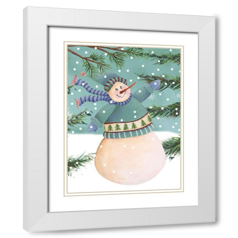 Snow is Falling I White Modern Wood Framed Art Print with Double Matting by Moore, Regina