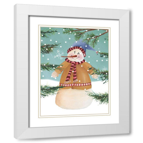 Snow is Falling II White Modern Wood Framed Art Print with Double Matting by Moore, Regina
