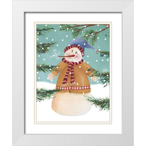 Snow is Falling II White Modern Wood Framed Art Print with Double Matting by Moore, Regina