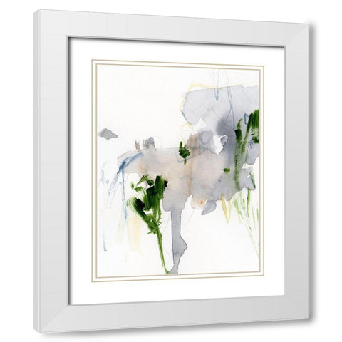 Green and Grey II White Modern Wood Framed Art Print with Double Matting by Barnes, Victoria