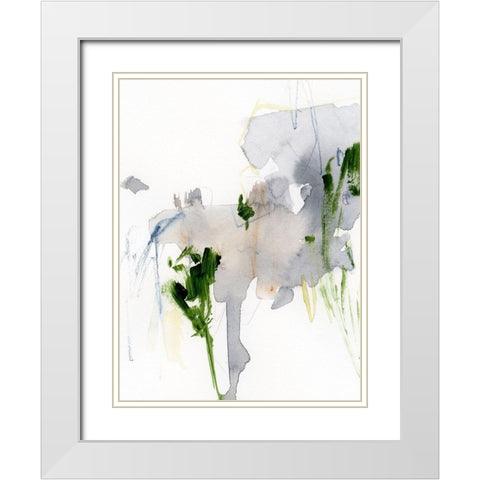 Green and Grey II White Modern Wood Framed Art Print with Double Matting by Barnes, Victoria