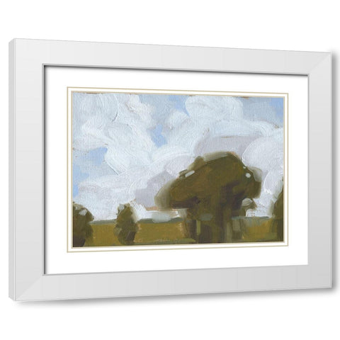 Brushy Summer Sky I White Modern Wood Framed Art Print with Double Matting by Harper, Ethan