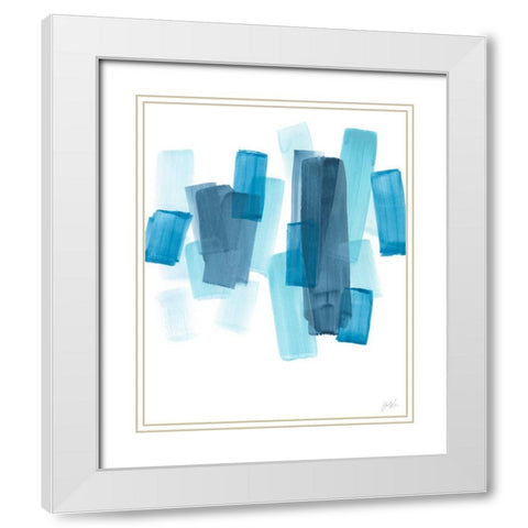 Azure Fragment II White Modern Wood Framed Art Print with Double Matting by Vess, June Erica