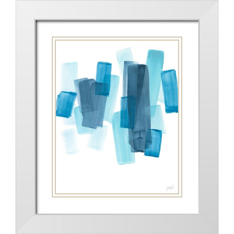 Azure Fragment II White Modern Wood Framed Art Print with Double Matting by Vess, June Erica