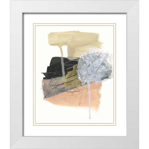 Shuffle Stack I White Modern Wood Framed Art Print with Double Matting by Vess, June Erica