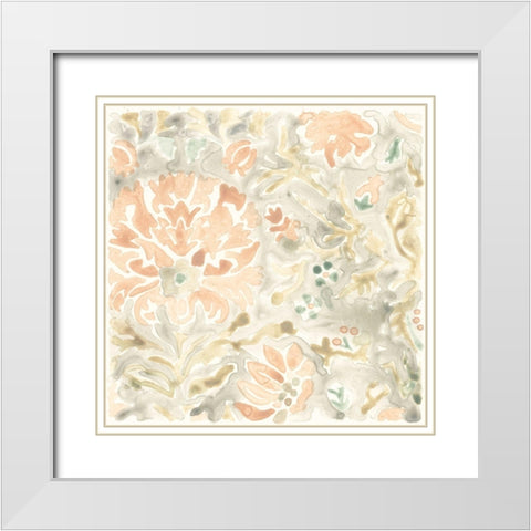 Terracotta Garden Tile VI White Modern Wood Framed Art Print with Double Matting by Vess, June Erica