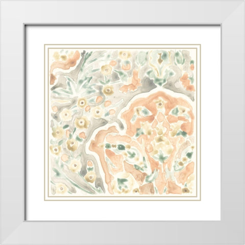 Terracotta Garden Tile VII White Modern Wood Framed Art Print with Double Matting by Vess, June Erica
