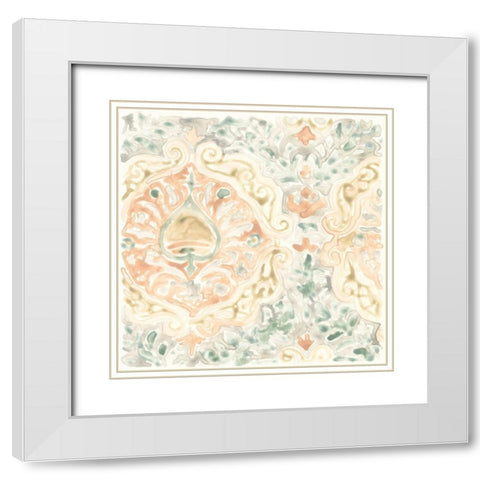 Terracotta Garden Tile IX White Modern Wood Framed Art Print with Double Matting by Vess, June Erica
