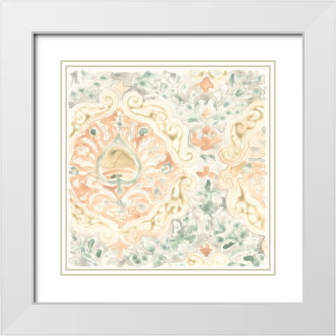 Terracotta Garden Tile IX White Modern Wood Framed Art Print with Double Matting by Vess, June Erica