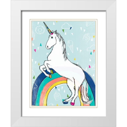 Funky Fun II White Modern Wood Framed Art Print with Double Matting by Vess, June Erica