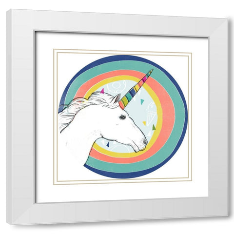 Funky Fun III White Modern Wood Framed Art Print with Double Matting by Vess, June Erica