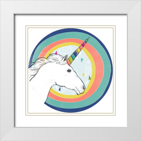 Funky Fun III White Modern Wood Framed Art Print with Double Matting by Vess, June Erica