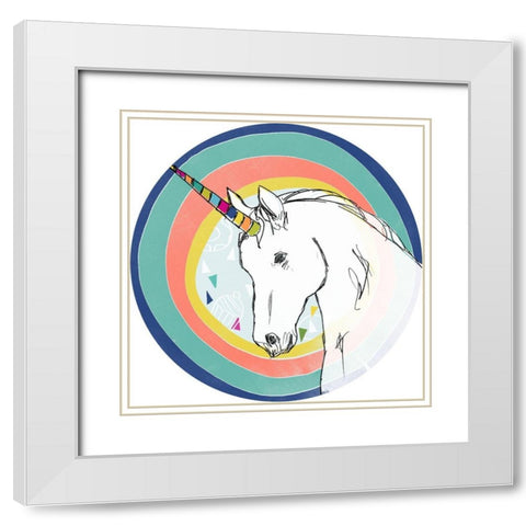 Funky Fun IV White Modern Wood Framed Art Print with Double Matting by Vess, June Erica