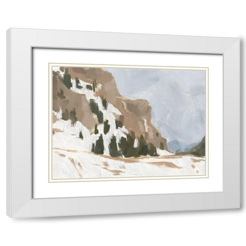 Snowy Rise I White Modern Wood Framed Art Print with Double Matting by Green, Jacob