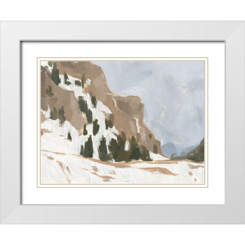 Snowy Rise I White Modern Wood Framed Art Print with Double Matting by Green, Jacob