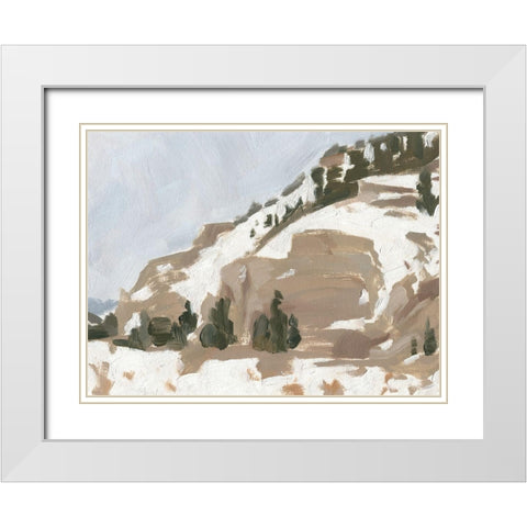 Snowy Rise II White Modern Wood Framed Art Print with Double Matting by Green, Jacob
