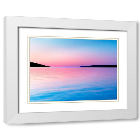 Lakescape III White Modern Wood Framed Art Print with Double Matting by McLoughlin, James