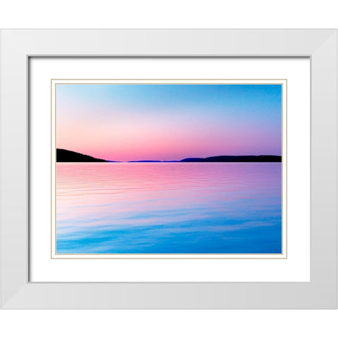 Lakescape III White Modern Wood Framed Art Print with Double Matting by McLoughlin, James