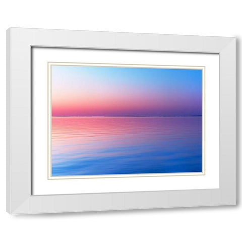 Lakescape IV White Modern Wood Framed Art Print with Double Matting by McLoughlin, James