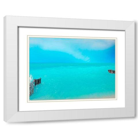 Lakescape VIII White Modern Wood Framed Art Print with Double Matting by McLoughlin, James