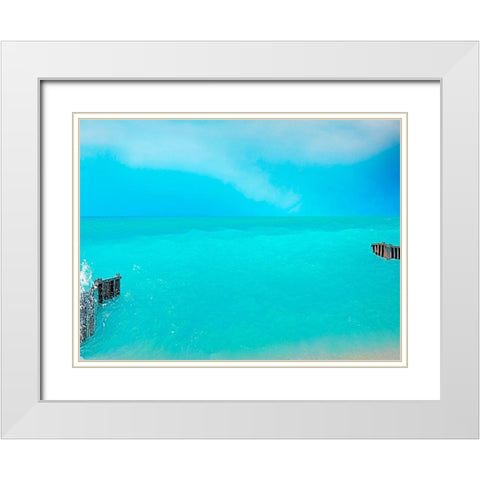 Lakescape VIII White Modern Wood Framed Art Print with Double Matting by McLoughlin, James