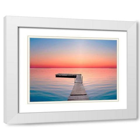 Lakescape X White Modern Wood Framed Art Print with Double Matting by McLoughlin, James