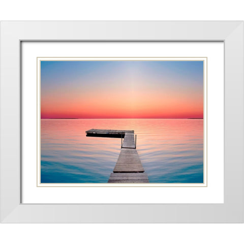 Lakescape X White Modern Wood Framed Art Print with Double Matting by McLoughlin, James