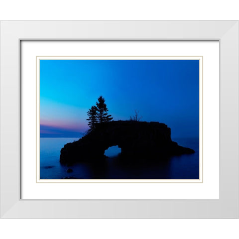 Lakescape XI White Modern Wood Framed Art Print with Double Matting by McLoughlin, James