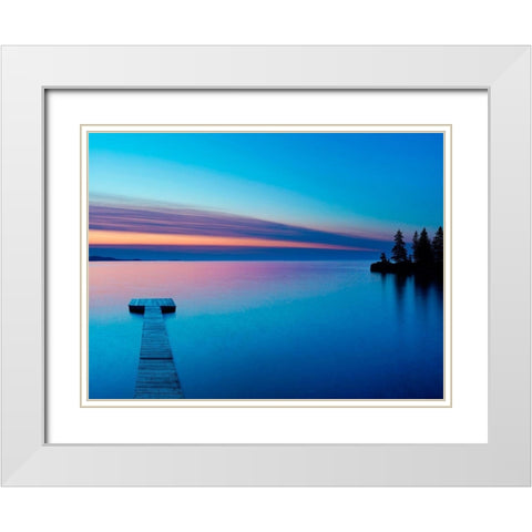 Lakescape XIII White Modern Wood Framed Art Print with Double Matting by McLoughlin, James