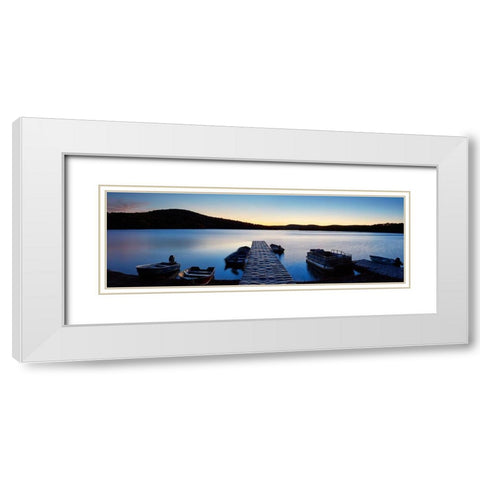 Lakescape Panorama I White Modern Wood Framed Art Print with Double Matting by McLoughlin, James