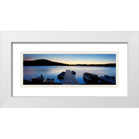 Lakescape Panorama I White Modern Wood Framed Art Print with Double Matting by McLoughlin, James