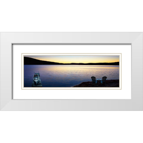 Lakescape Panorama II White Modern Wood Framed Art Print with Double Matting by McLoughlin, James