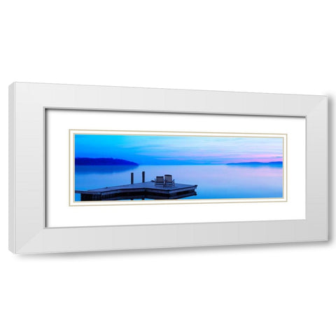 Lakescape Panorama IV White Modern Wood Framed Art Print with Double Matting by McLoughlin, James