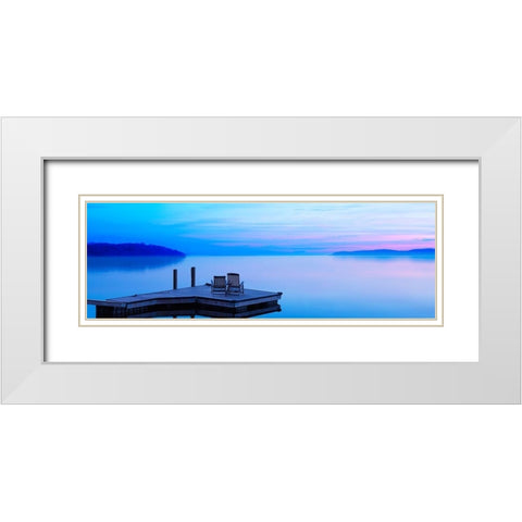 Lakescape Panorama IV White Modern Wood Framed Art Print with Double Matting by McLoughlin, James