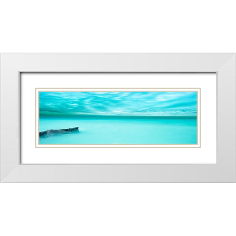 Lakescape Panorama V White Modern Wood Framed Art Print with Double Matting by McLoughlin, James