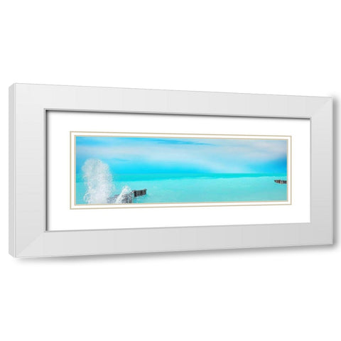 Lakescape Panorama VI White Modern Wood Framed Art Print with Double Matting by McLoughlin, James