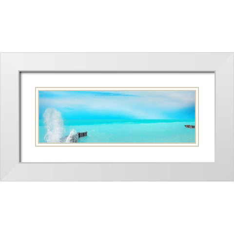 Lakescape Panorama VI White Modern Wood Framed Art Print with Double Matting by McLoughlin, James