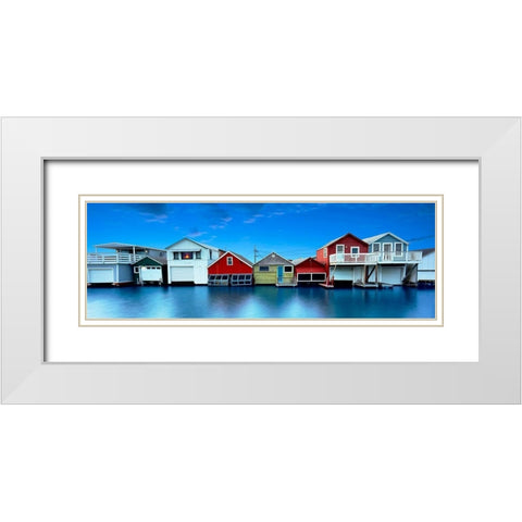 Lakescape Panorama VII White Modern Wood Framed Art Print with Double Matting by McLoughlin, James