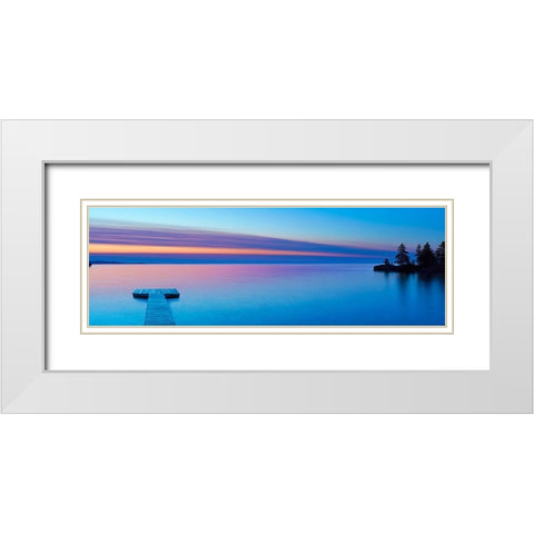 Lakescape Panorama XI White Modern Wood Framed Art Print with Double Matting by McLoughlin, James