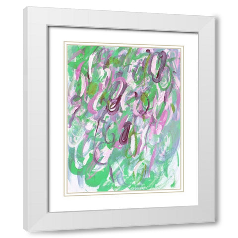 Diversity Circles II White Modern Wood Framed Art Print with Double Matting by Wang, Melissa