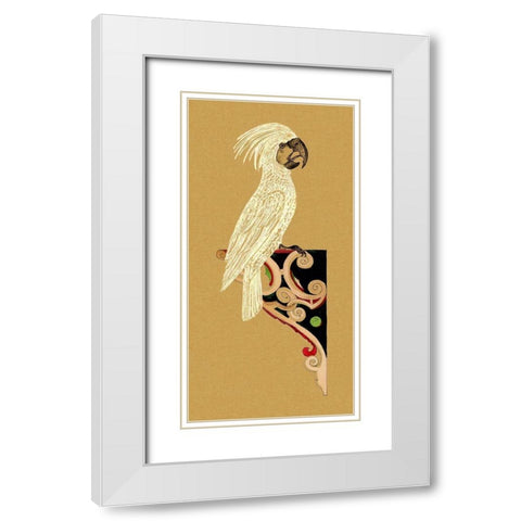 Bird Impression I White Modern Wood Framed Art Print with Double Matting by Wang, Melissa