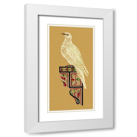 Bird Impression II White Modern Wood Framed Art Print with Double Matting by Wang, Melissa