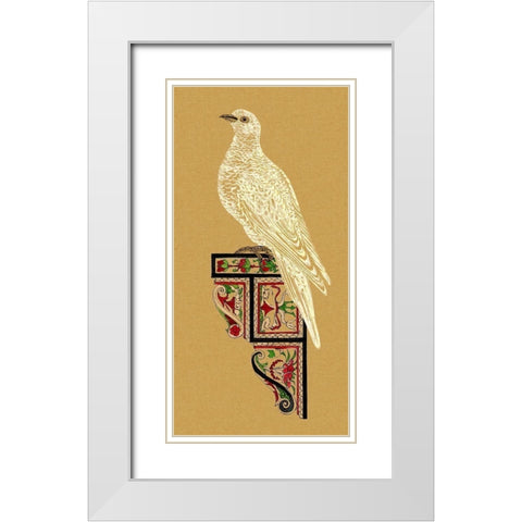 Bird Impression II White Modern Wood Framed Art Print with Double Matting by Wang, Melissa
