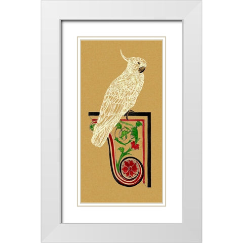 Bird Impression III White Modern Wood Framed Art Print with Double Matting by Wang, Melissa