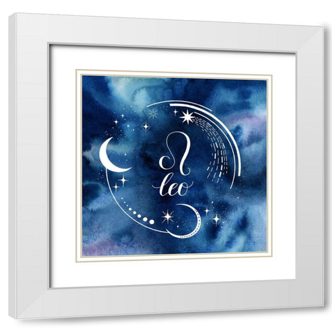 Watercolor Astrology V White Modern Wood Framed Art Print with Double Matting by Popp, Grace